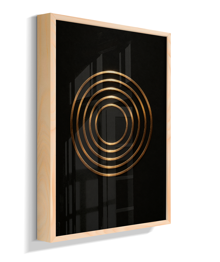 Círculos Concêntricos — Bronze e Preto
