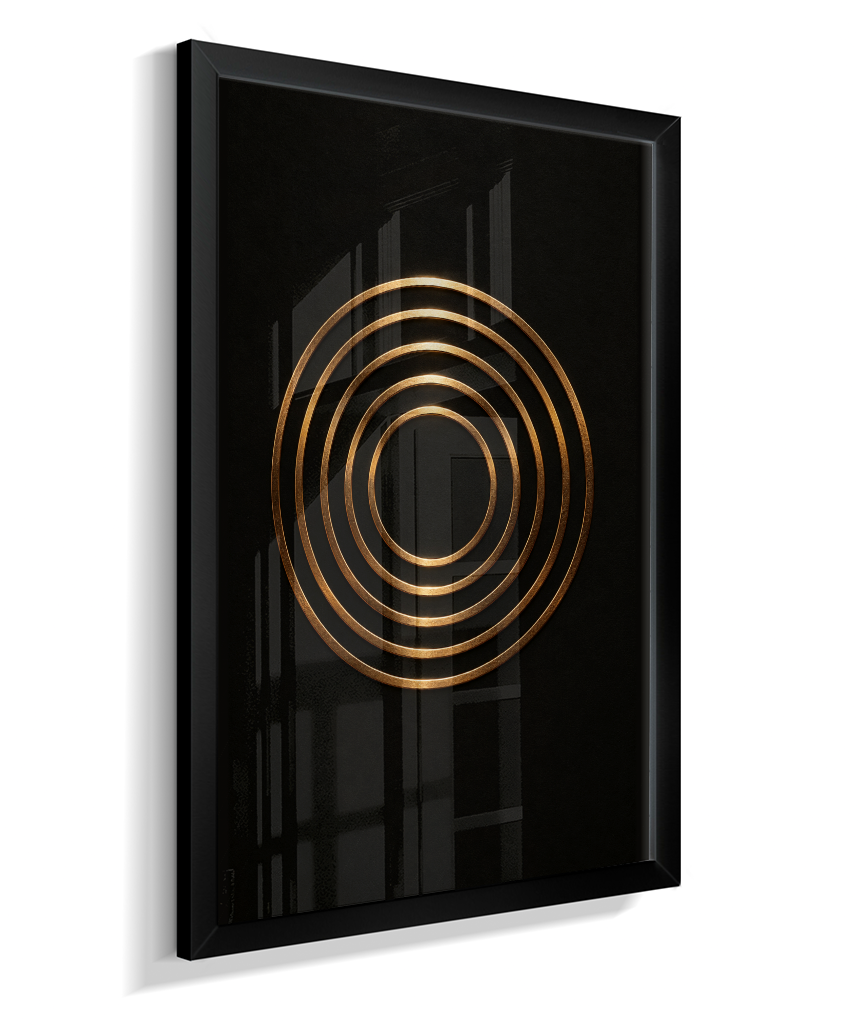 Círculos Concêntricos — Bronze e Preto