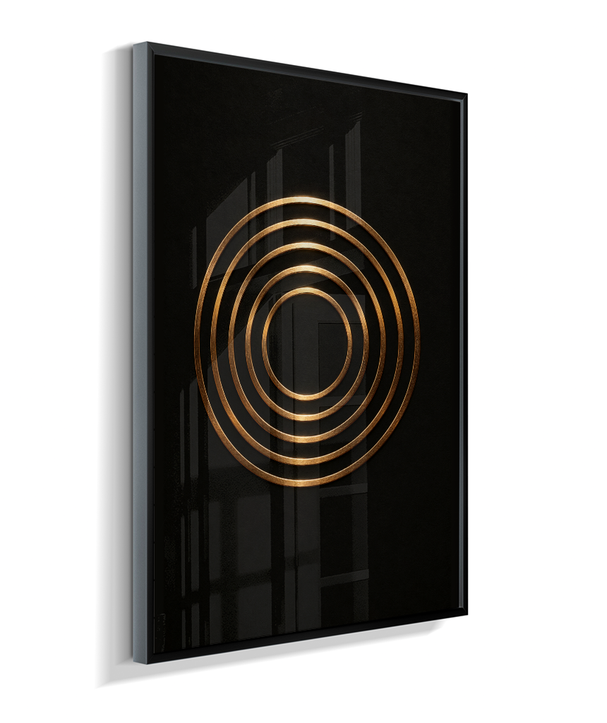 Círculos Concêntricos — Bronze e Preto