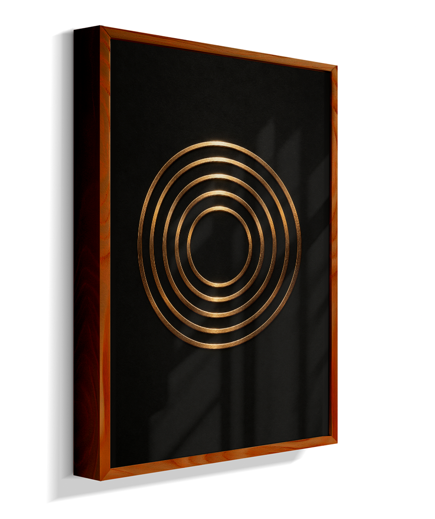 Círculos Concêntricos — Bronze e Preto