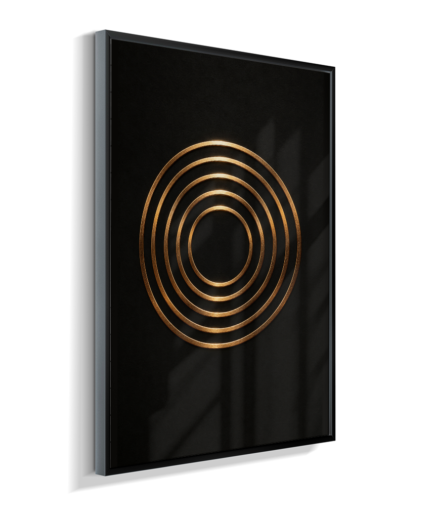 Círculos Concêntricos — Bronze e Preto