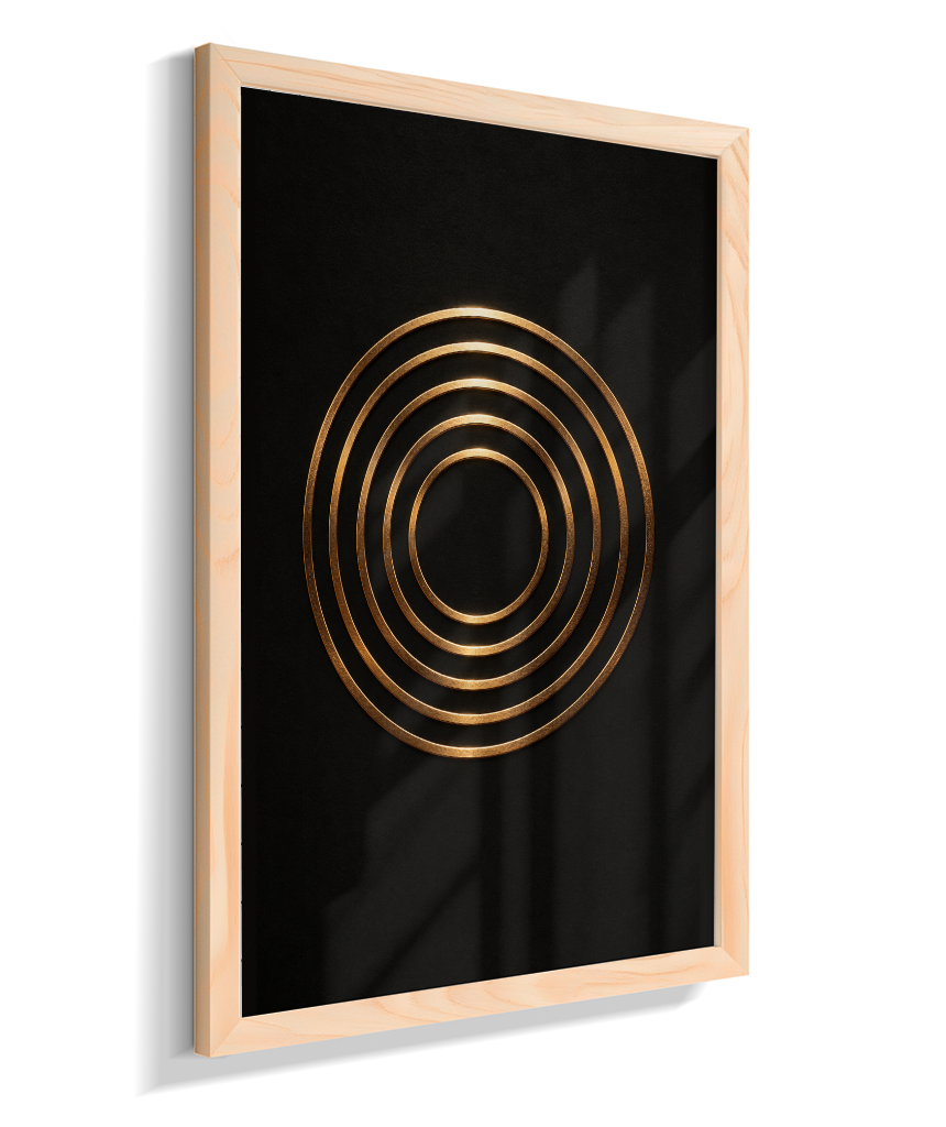 Círculos Concêntricos — Bronze e Preto