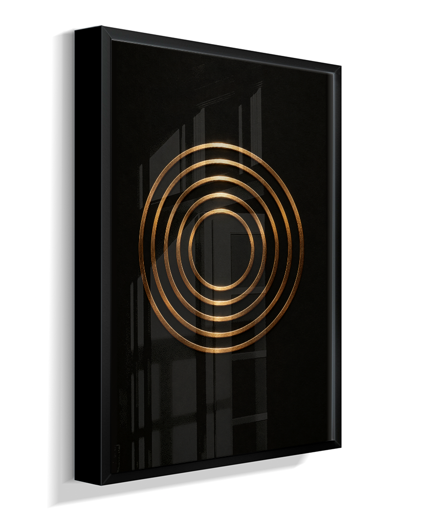Círculos Concêntricos — Bronze e Preto