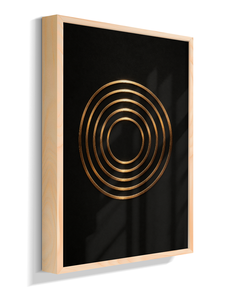 Círculos Concêntricos — Bronze e Preto