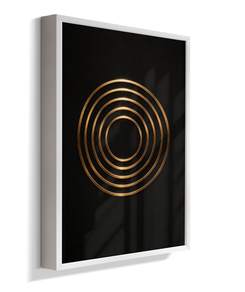 Círculos Concêntricos — Bronze e Preto
