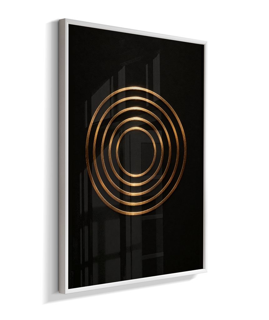 Círculos Concêntricos — Bronze e Preto