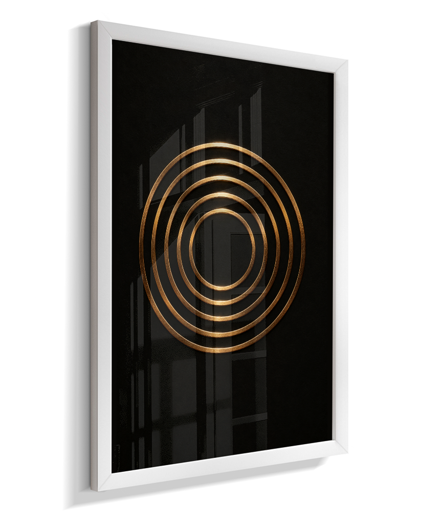 Círculos Concêntricos — Bronze e Preto