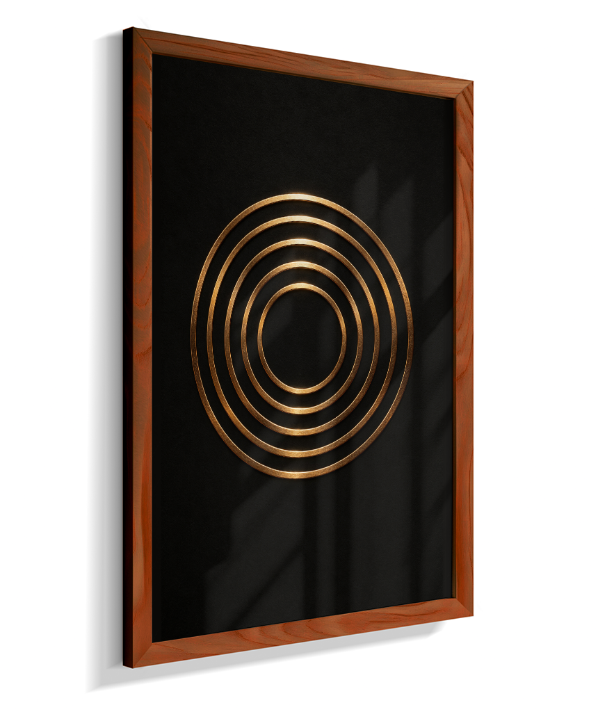 Círculos Concêntricos — Bronze e Preto