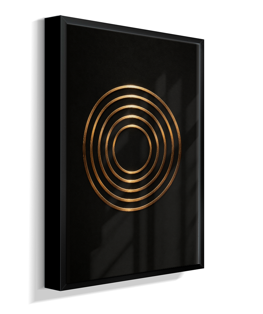 Círculos Concêntricos — Bronze e Preto