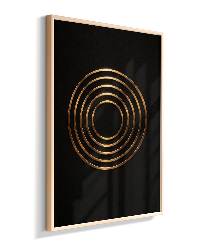 Círculos Concêntricos — Bronze e Preto