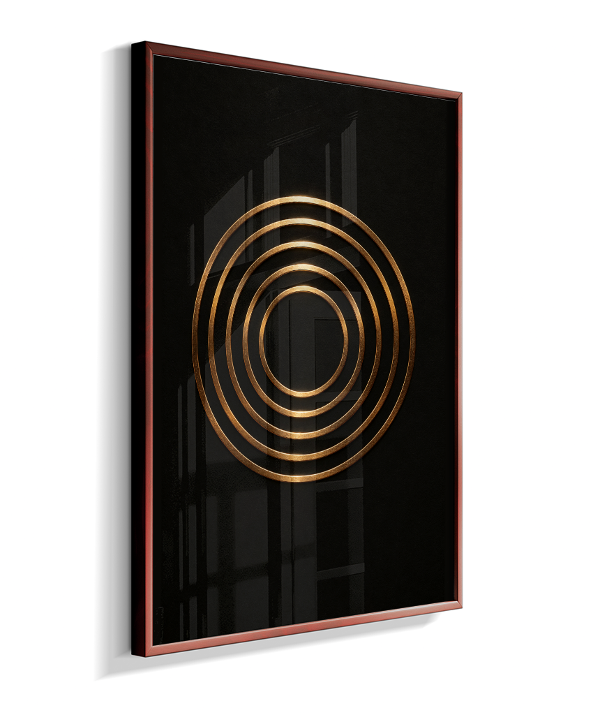 Círculos Concêntricos — Bronze e Preto