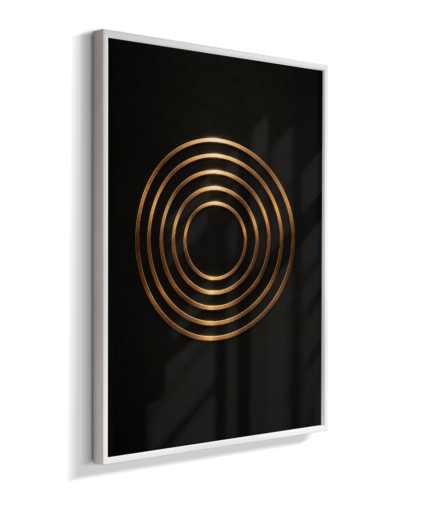 Círculos Concêntricos — Bronze e Preto