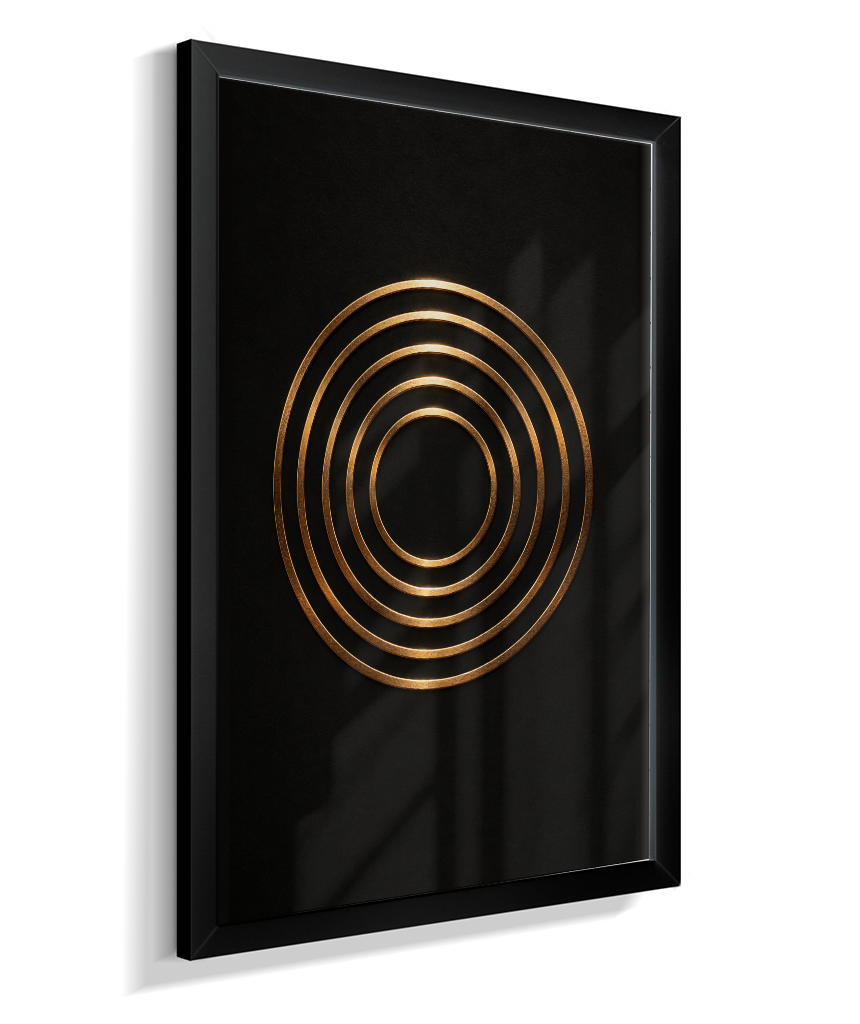 Círculos Concêntricos — Bronze e Preto