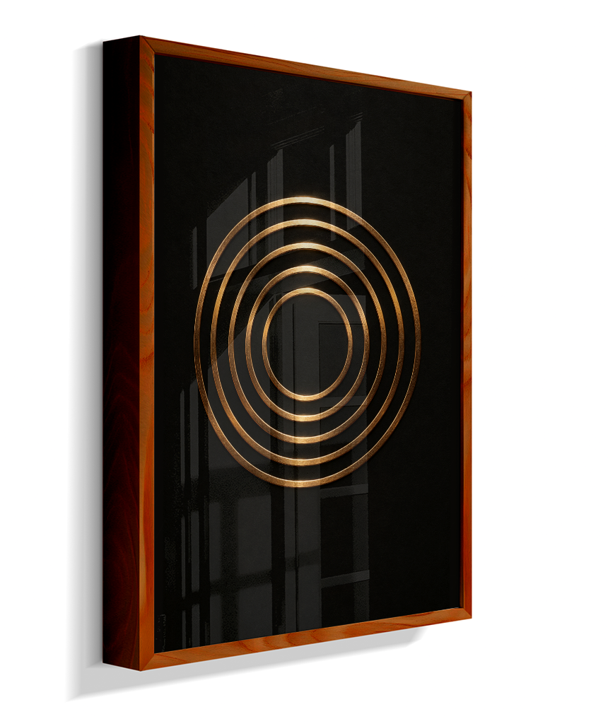 Círculos Concêntricos — Bronze e Preto