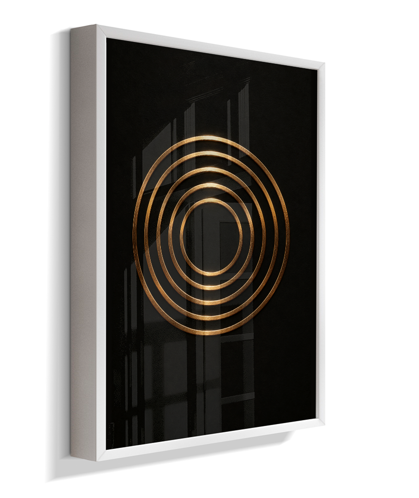 Círculos Concêntricos — Bronze e Preto