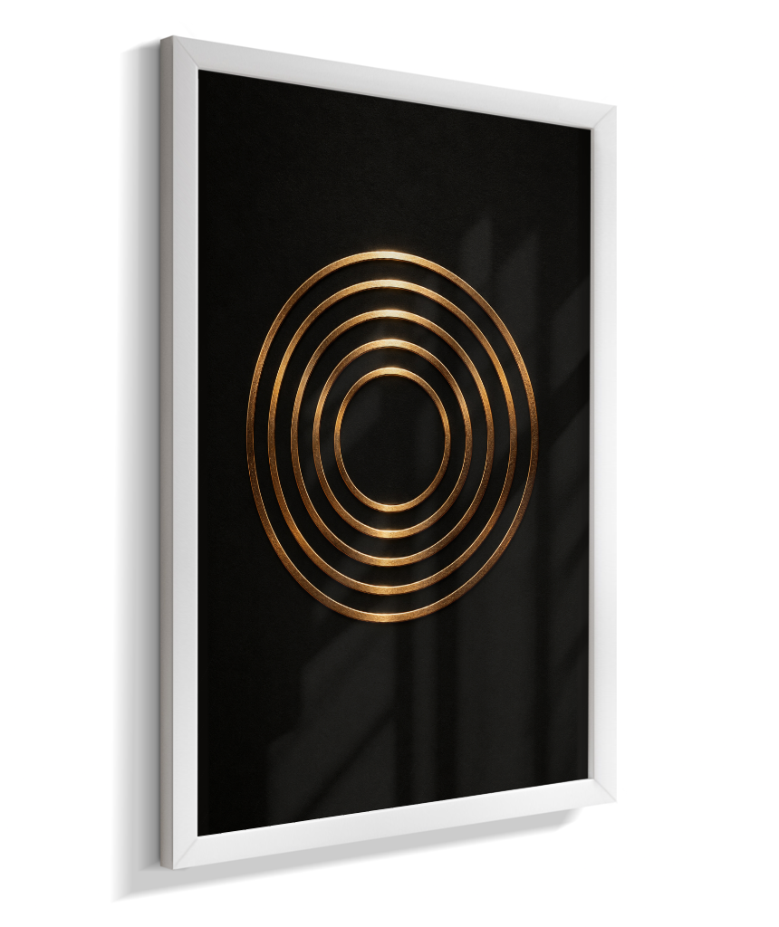 Círculos Concêntricos — Bronze e Preto