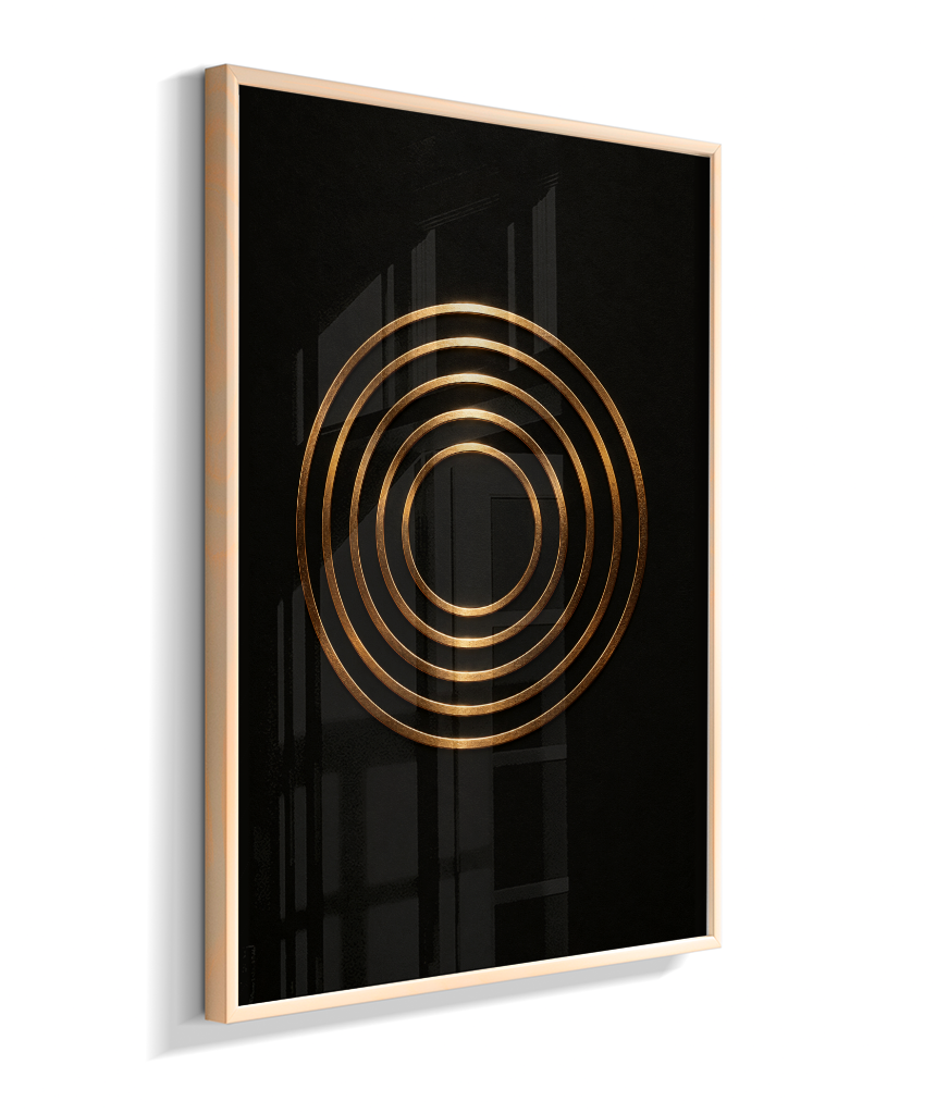 Círculos Concêntricos — Bronze e Preto