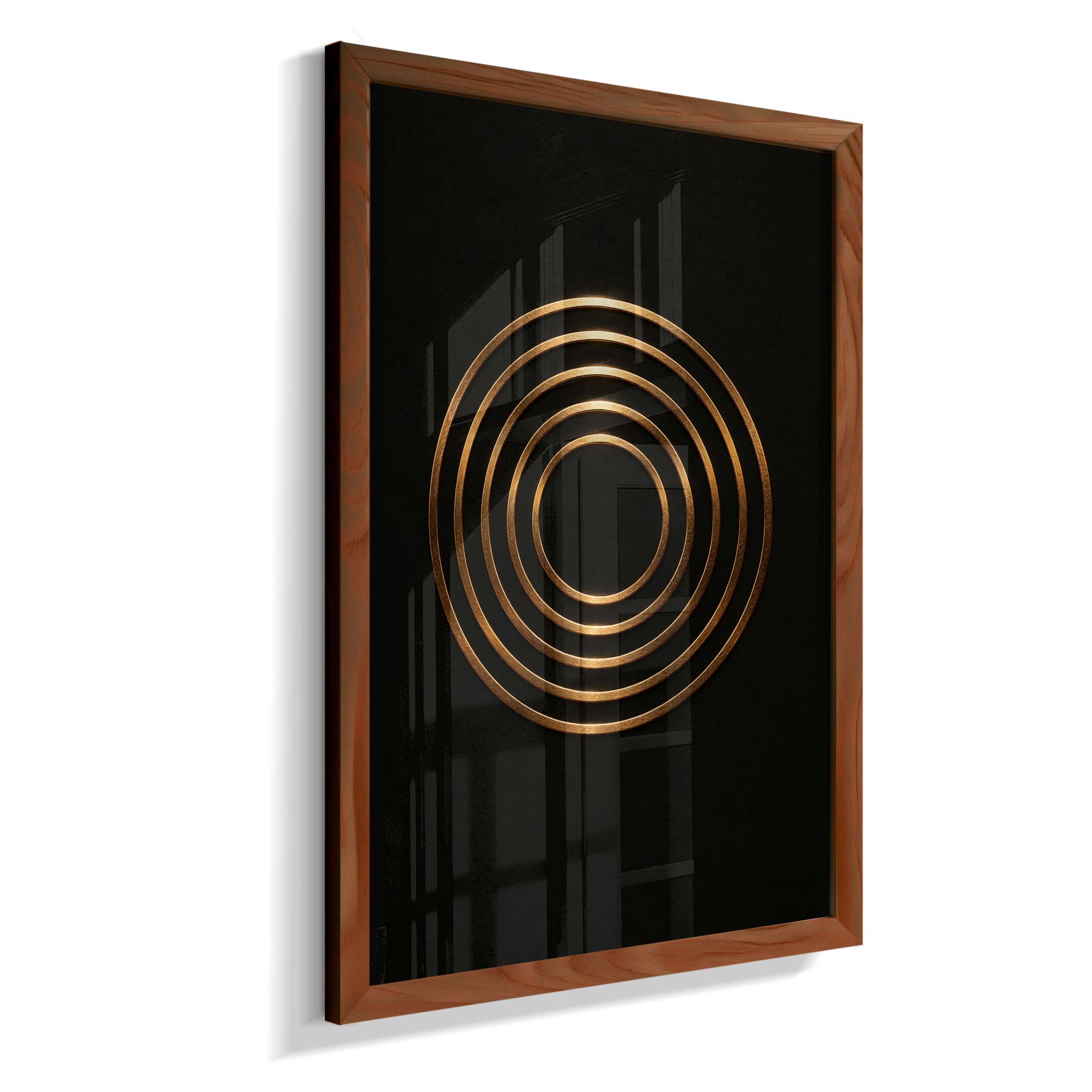 Círculos Concêntricos — Bronze e Preto