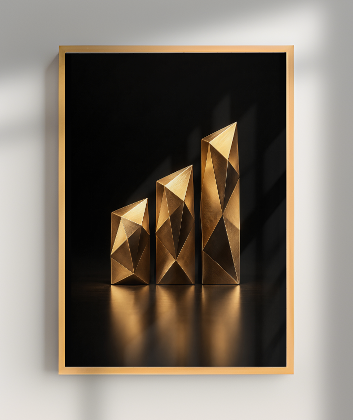 Barras de Crescimento — Bronze e Preto