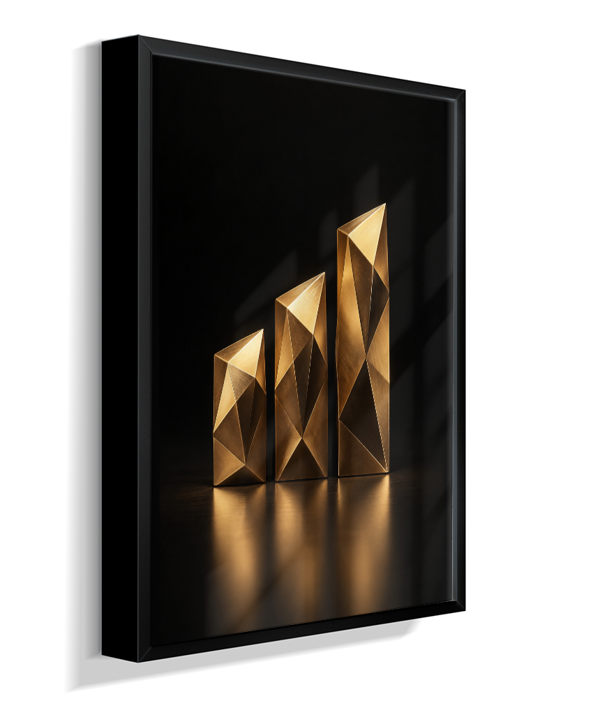 Barras de Crescimento — Bronze e Preto
