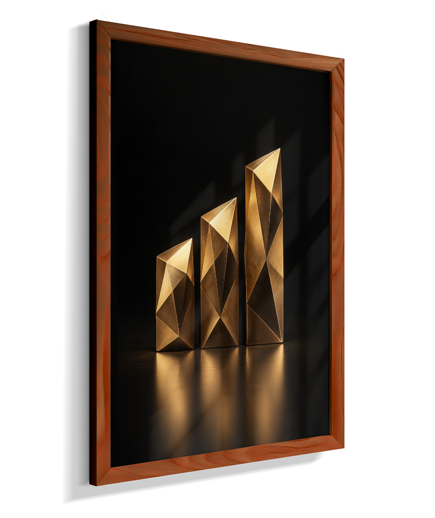 Barras de Crescimento — Bronze e Preto