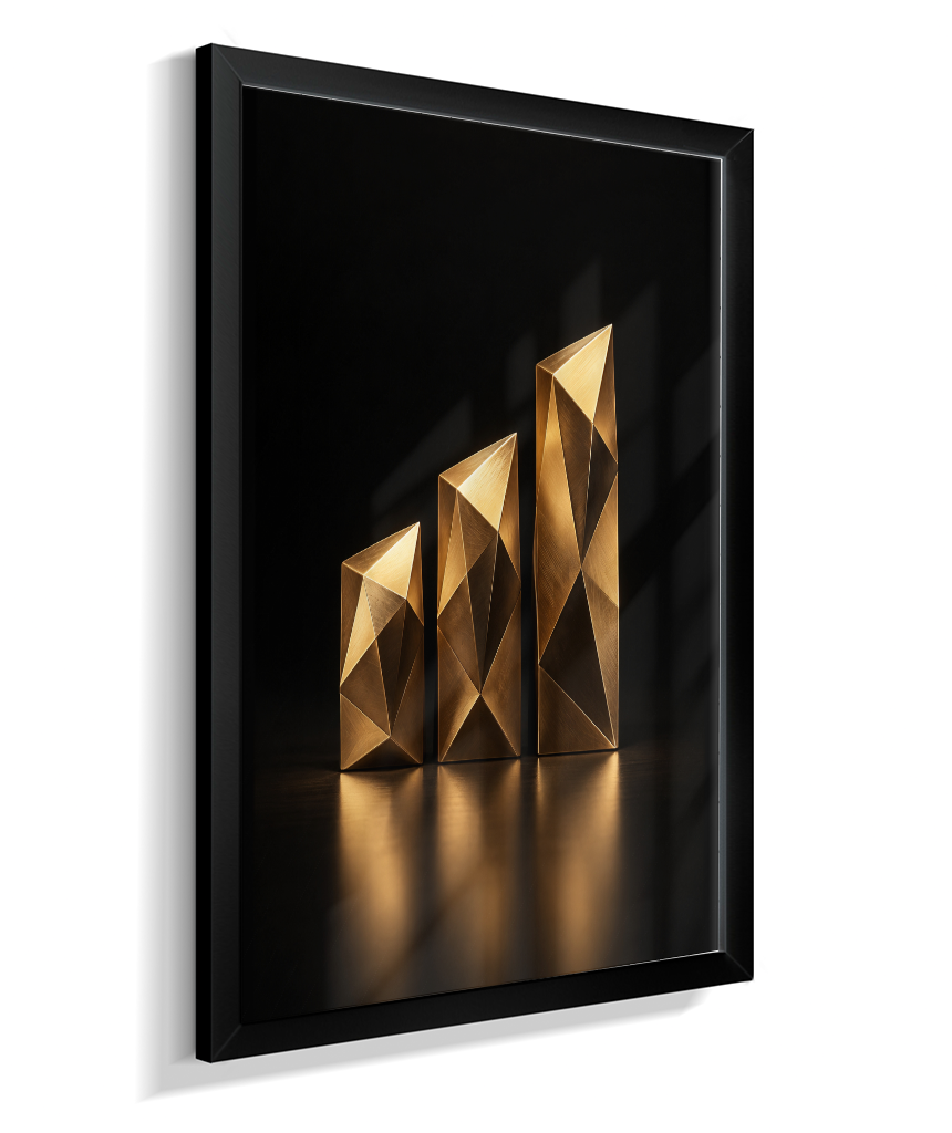 Barras de Crescimento — Bronze e Preto