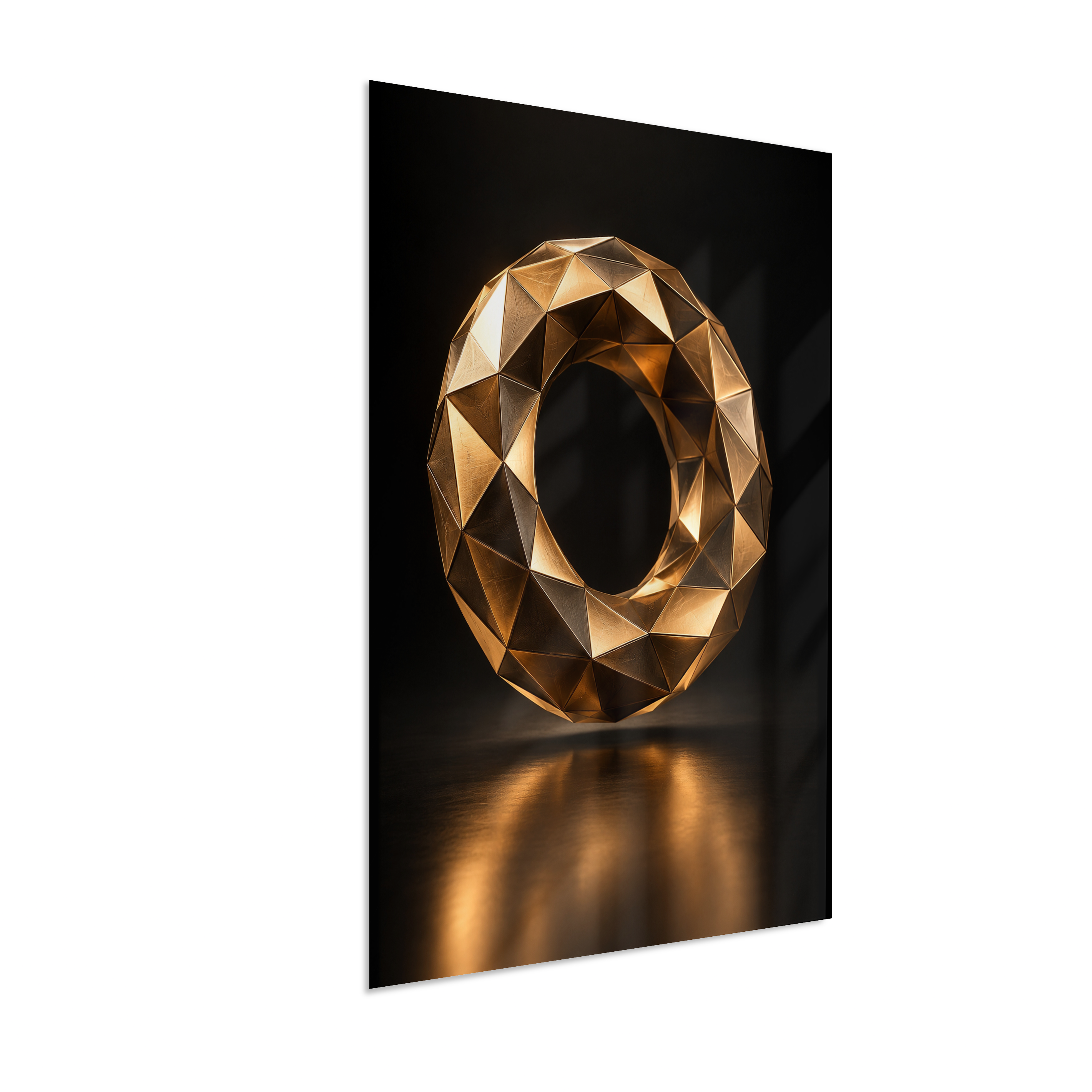 Anel Facetado — Bronze e Preto