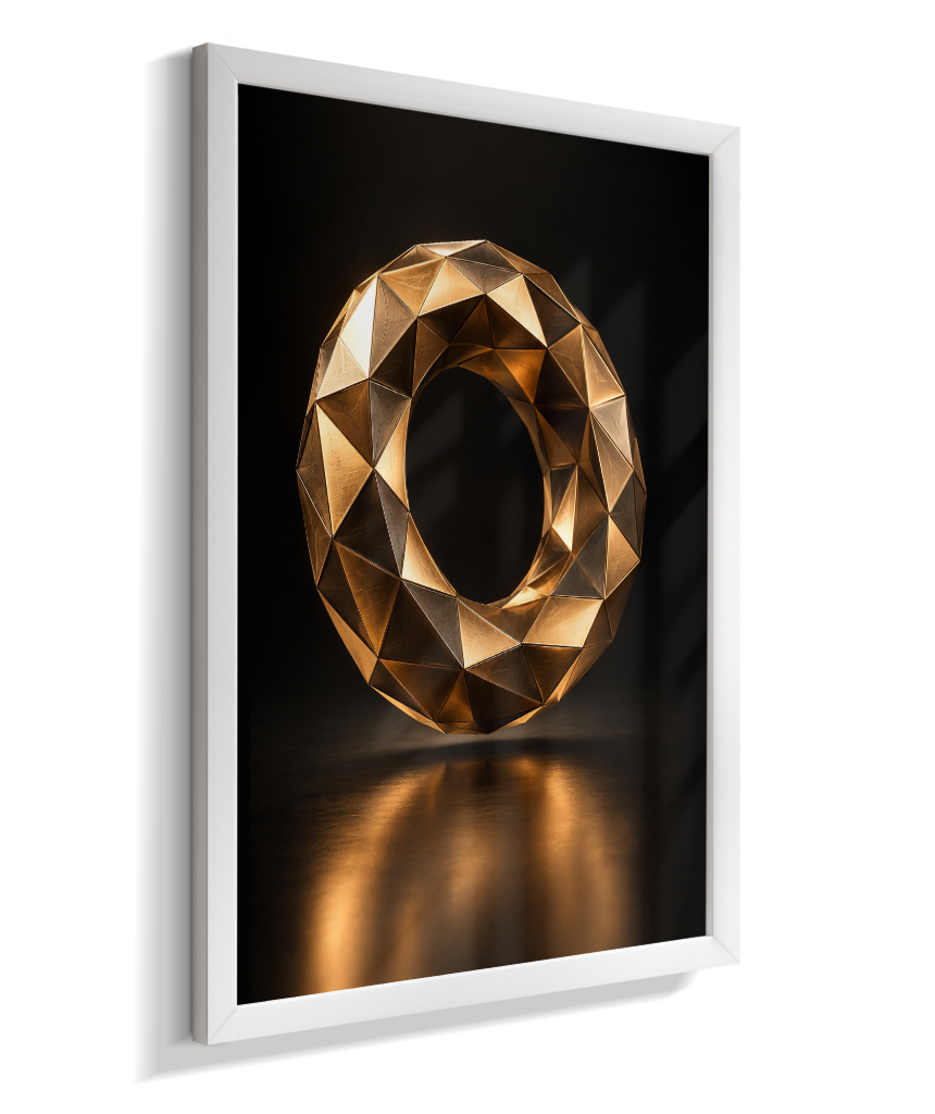 Anel Facetado — Bronze e Preto
