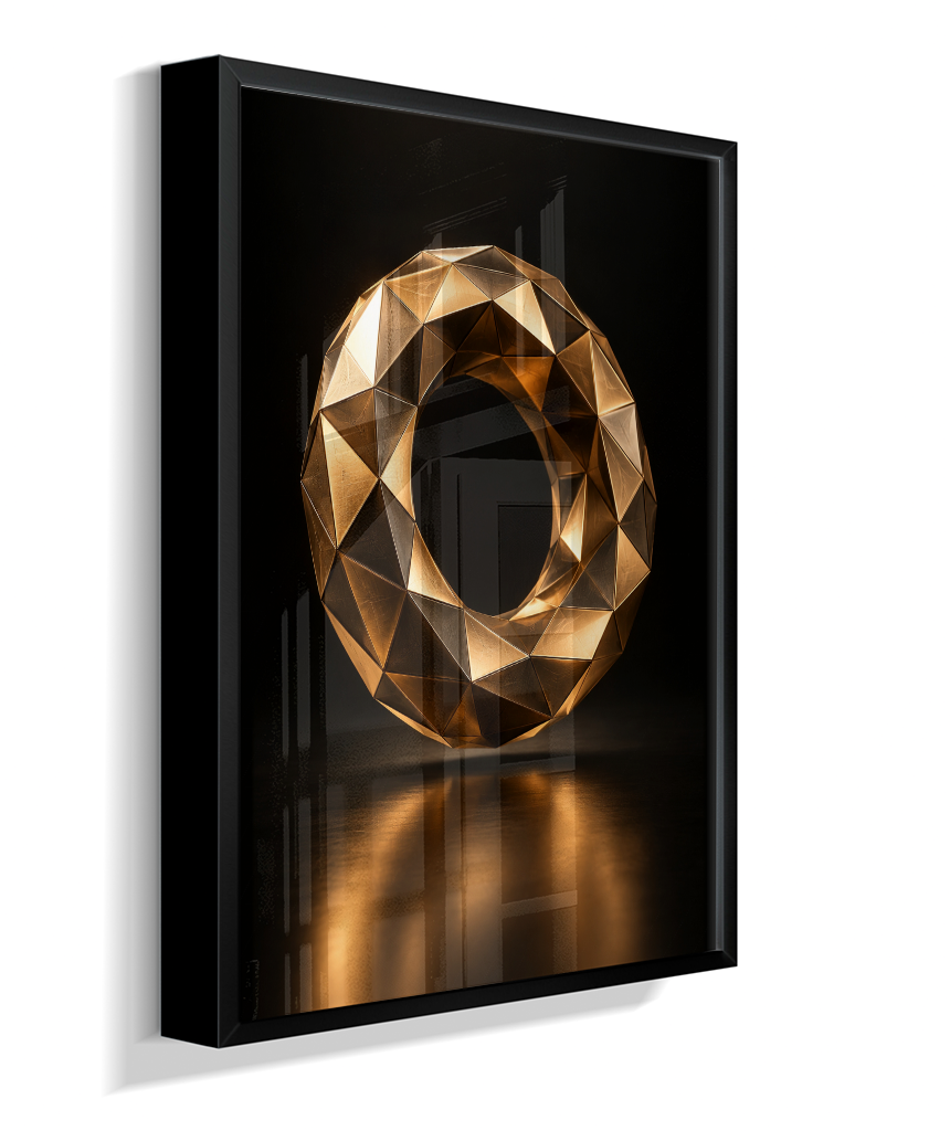 Anel Facetado — Bronze e Preto