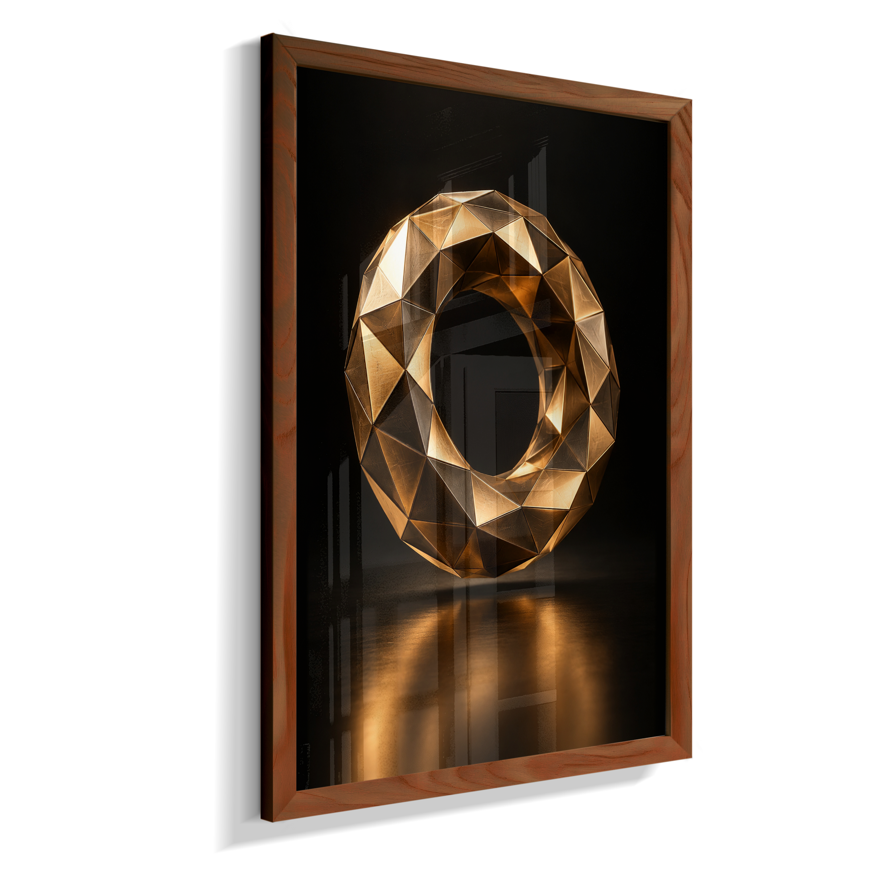 Anel Facetado — Bronze e Preto