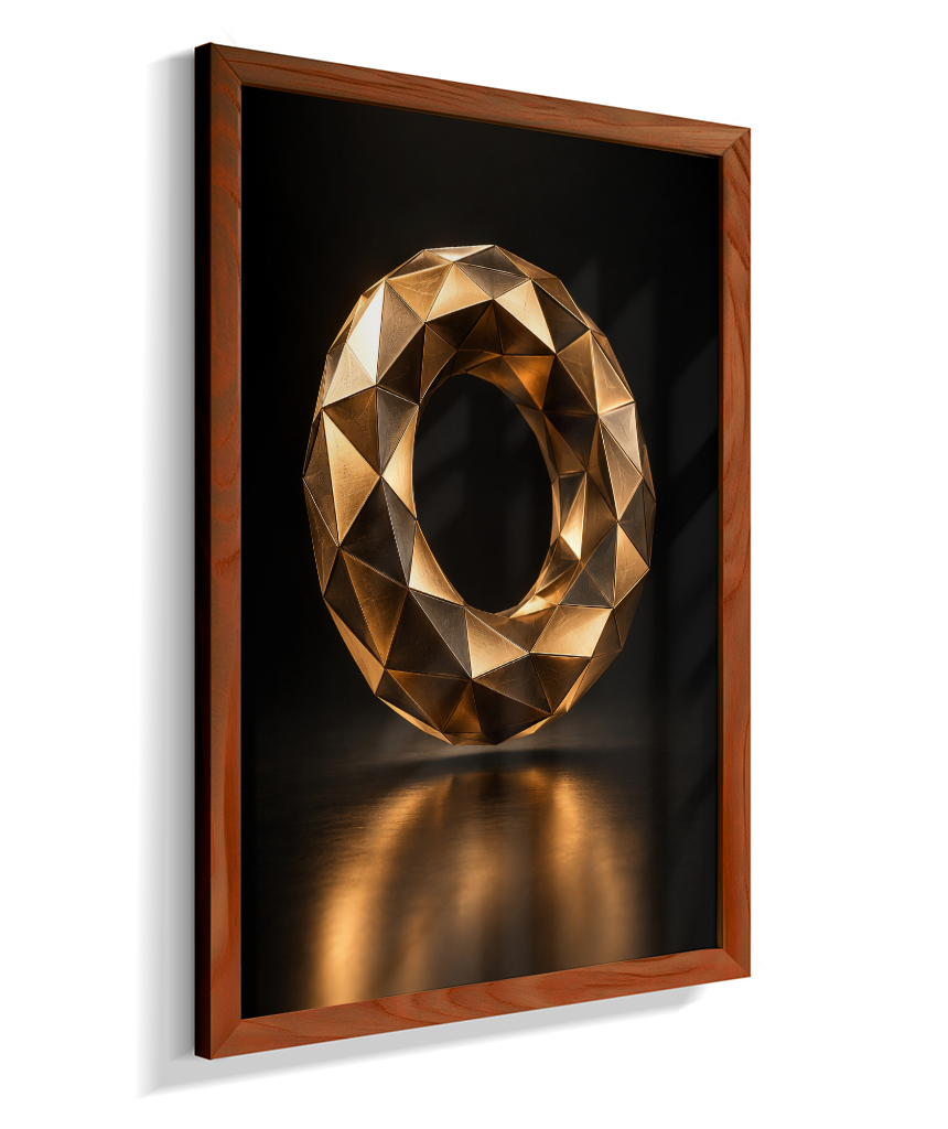 Anel Facetado — Bronze e Preto