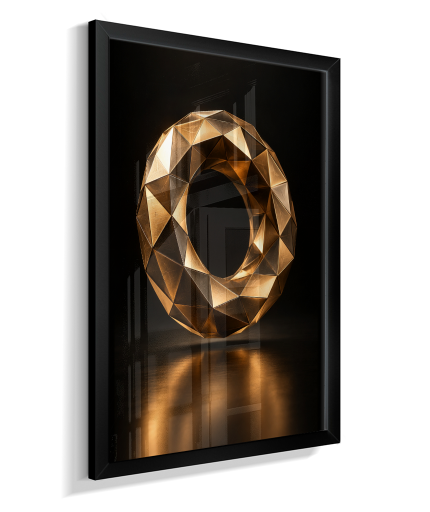 Anel Facetado — Bronze e Preto