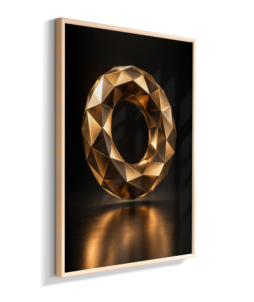 Anel Facetado — Bronze e Preto
