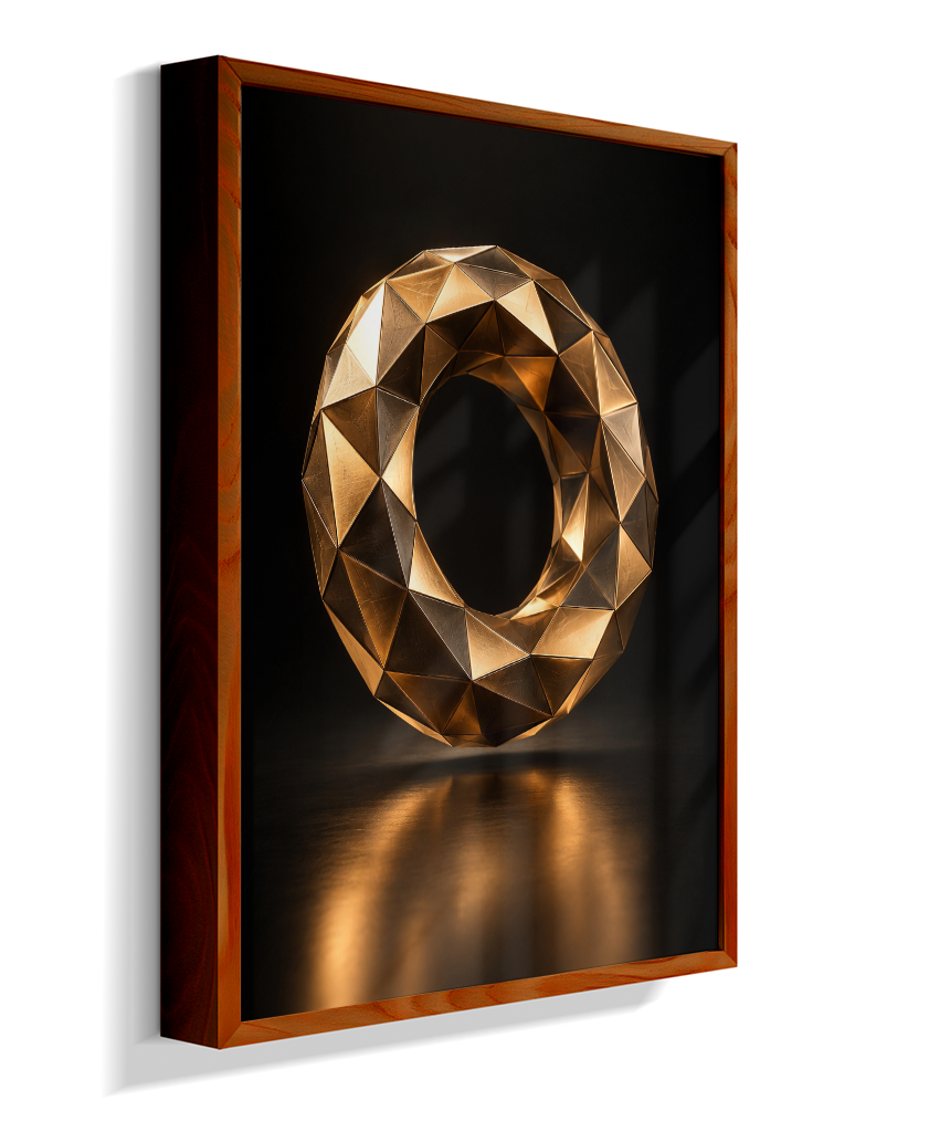 Anel Facetado — Bronze e Preto