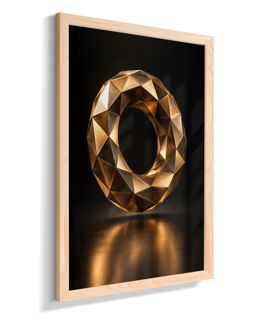 Anel Facetado — Bronze e Preto