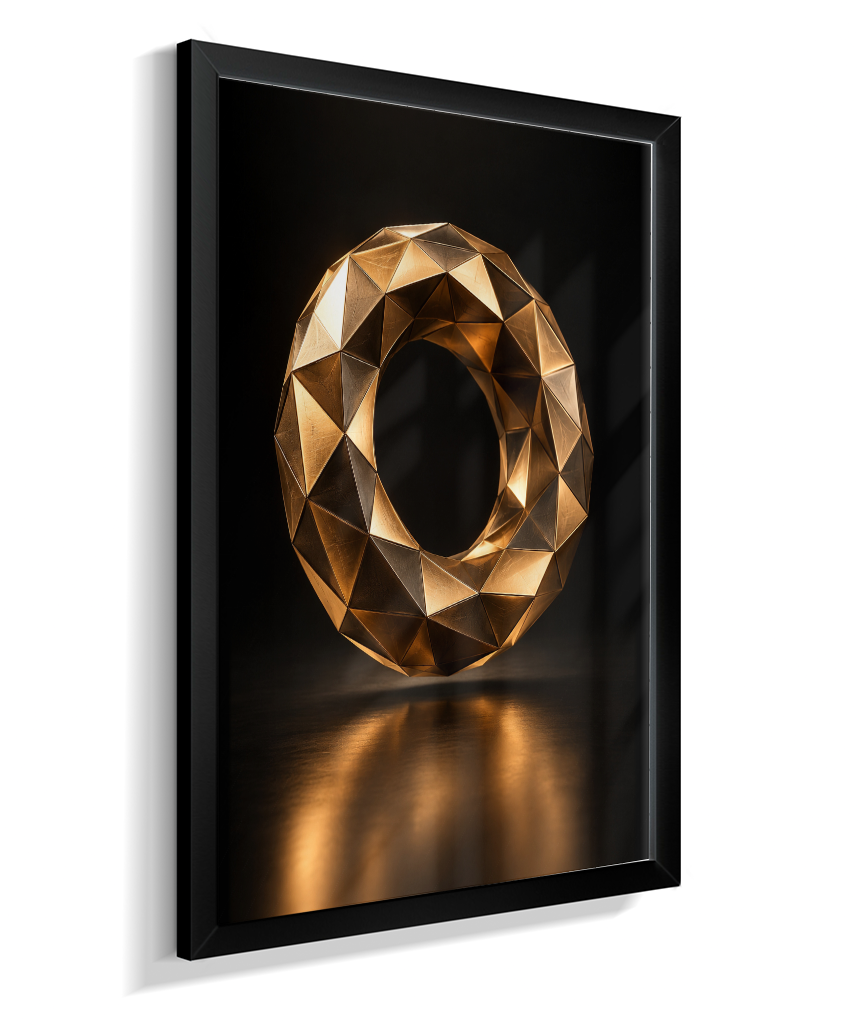 Anel Facetado — Bronze e Preto