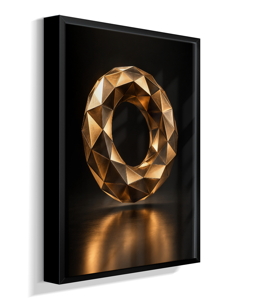 Anel Facetado — Bronze e Preto