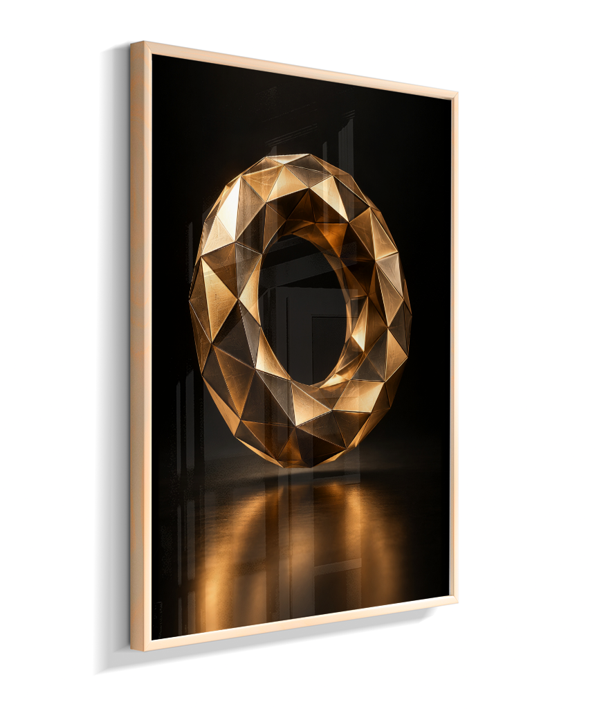 Anel Facetado — Bronze e Preto