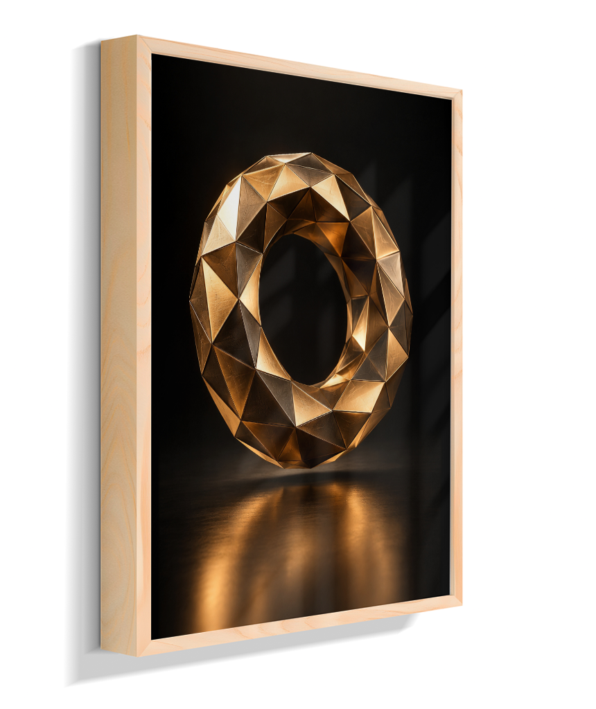 Anel Facetado — Bronze e Preto