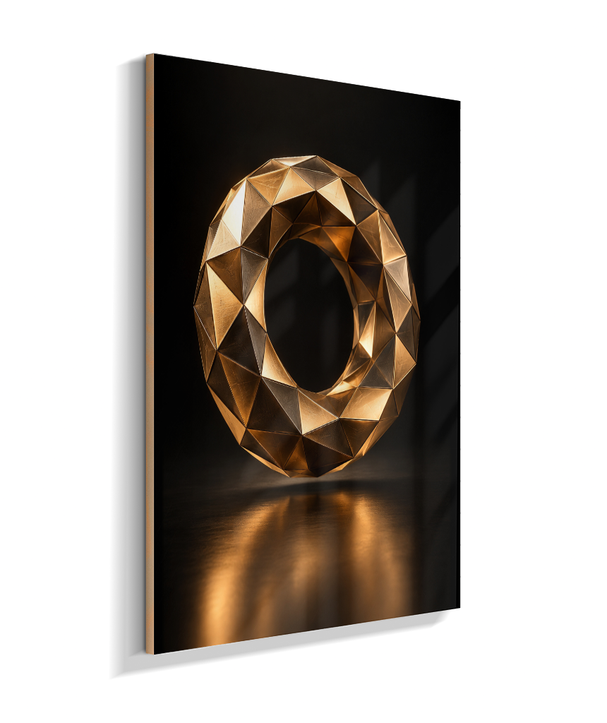 Anel Facetado — Bronze e Preto