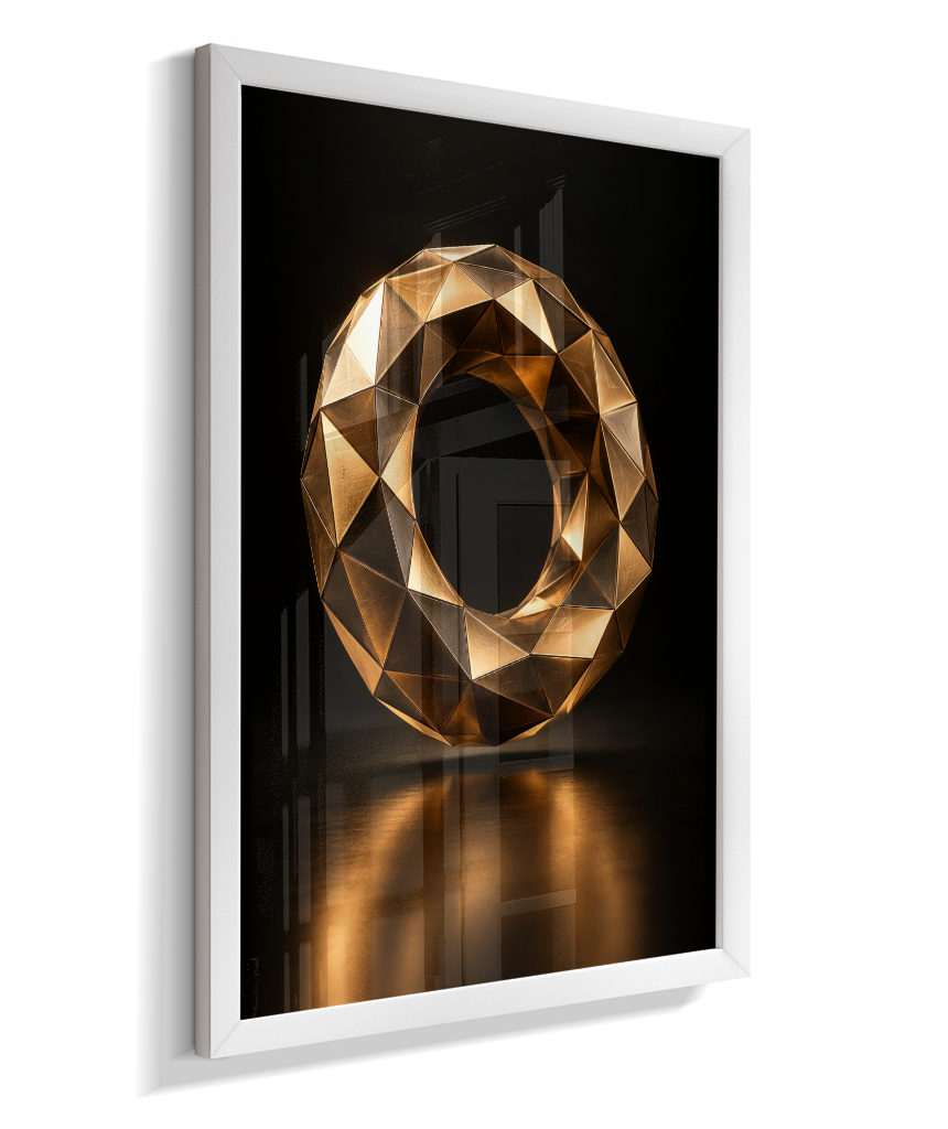 Anel Facetado — Bronze e Preto