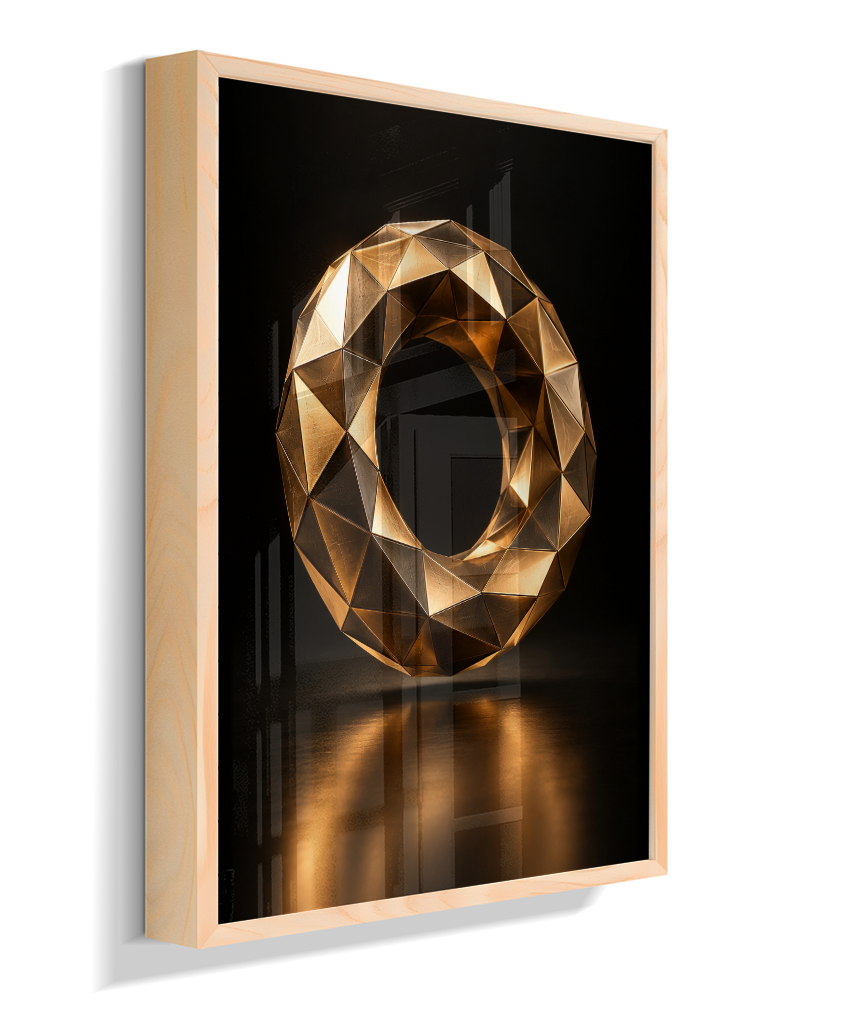 Anel Facetado — Bronze e Preto