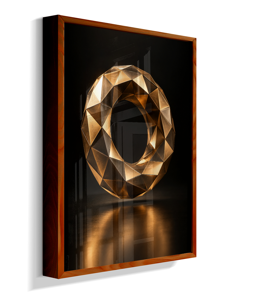 Anel Facetado — Bronze e Preto