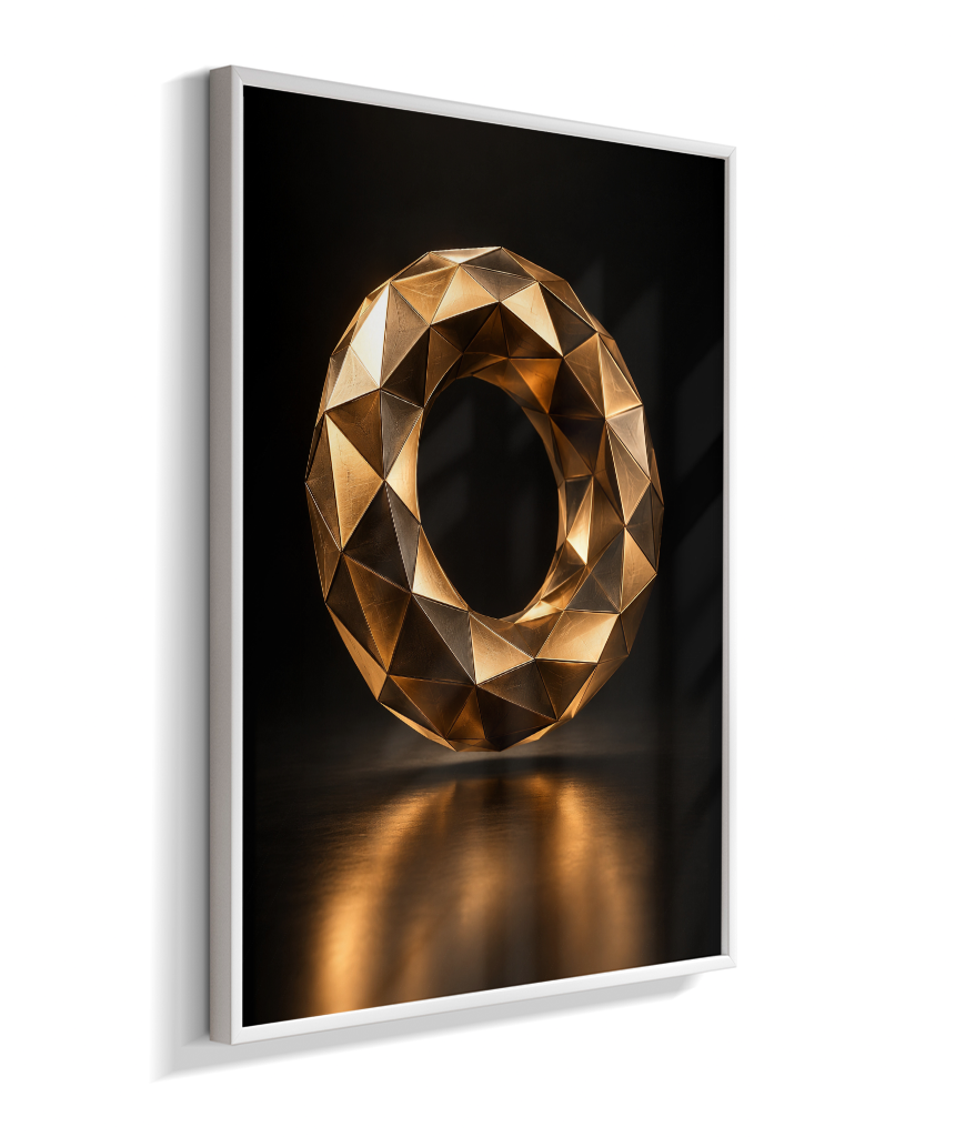 Anel Facetado — Bronze e Preto