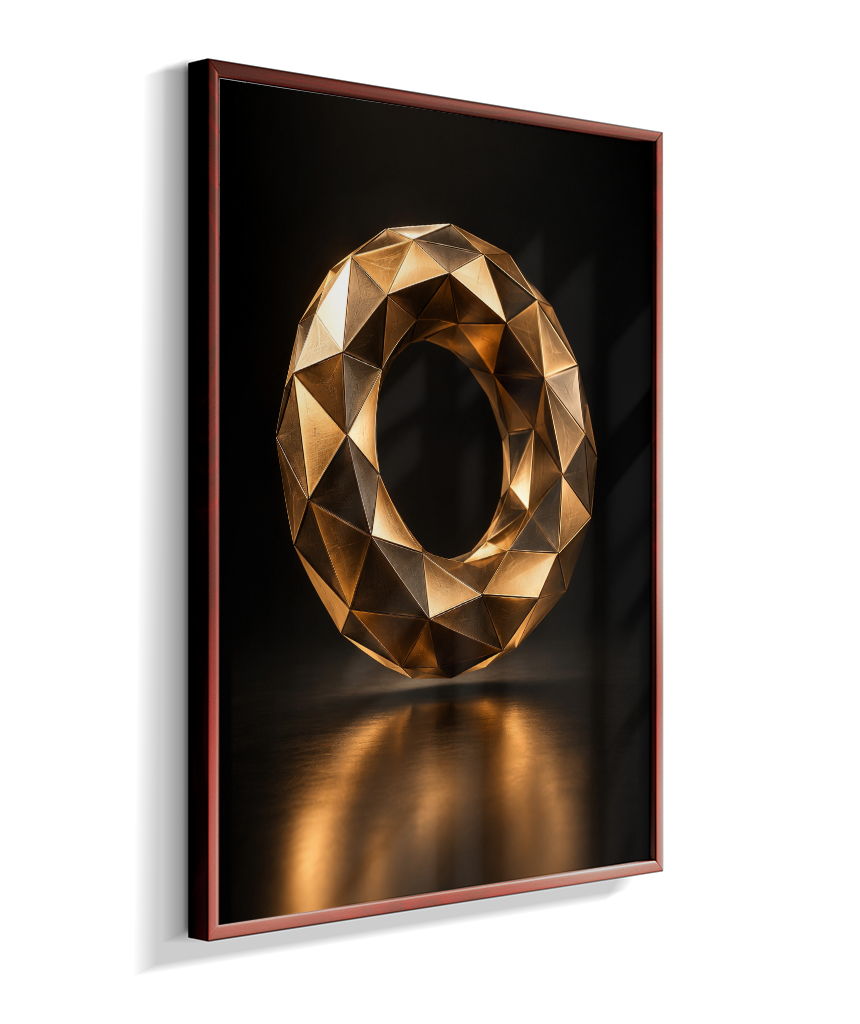Anel Facetado — Bronze e Preto