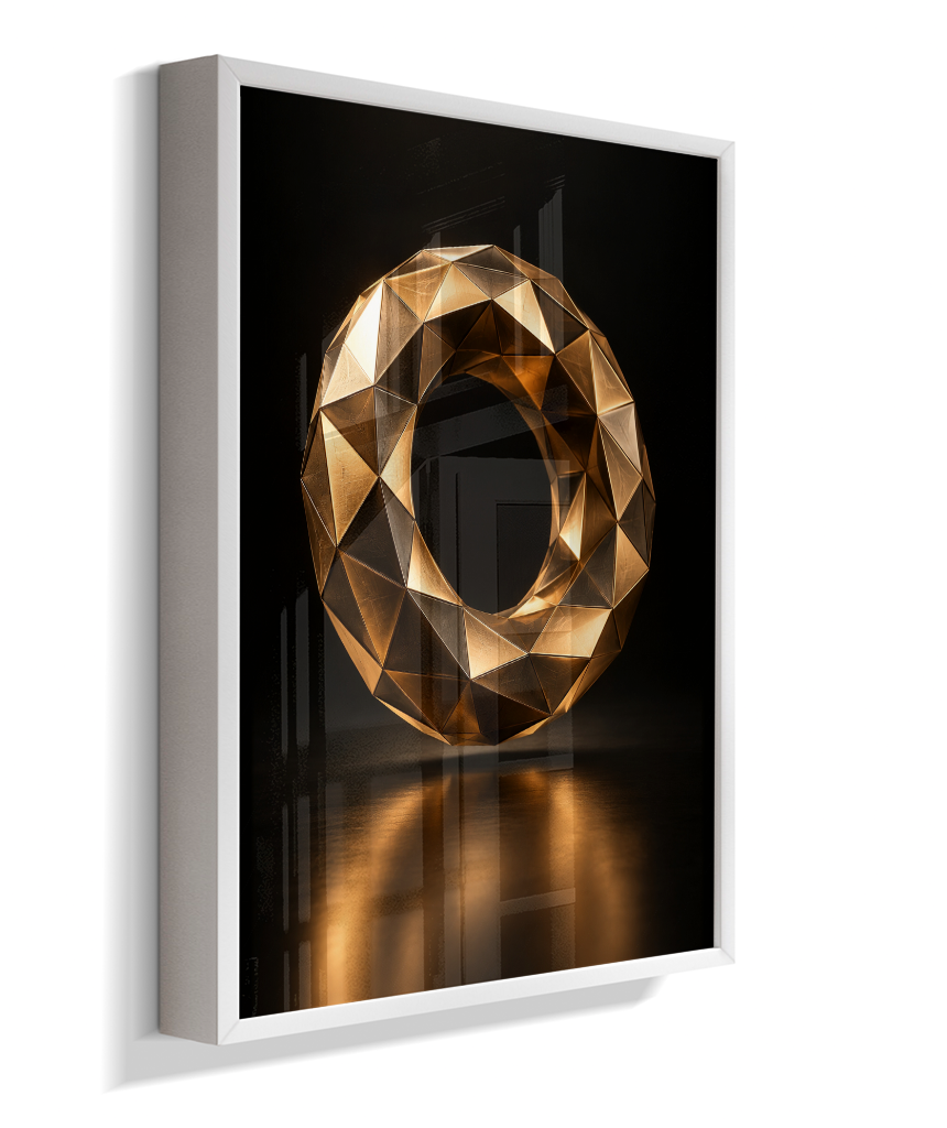 Anel Facetado — Bronze e Preto
