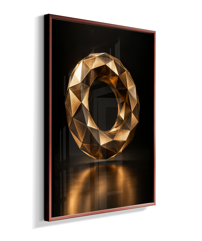 Anel Facetado — Bronze e Preto