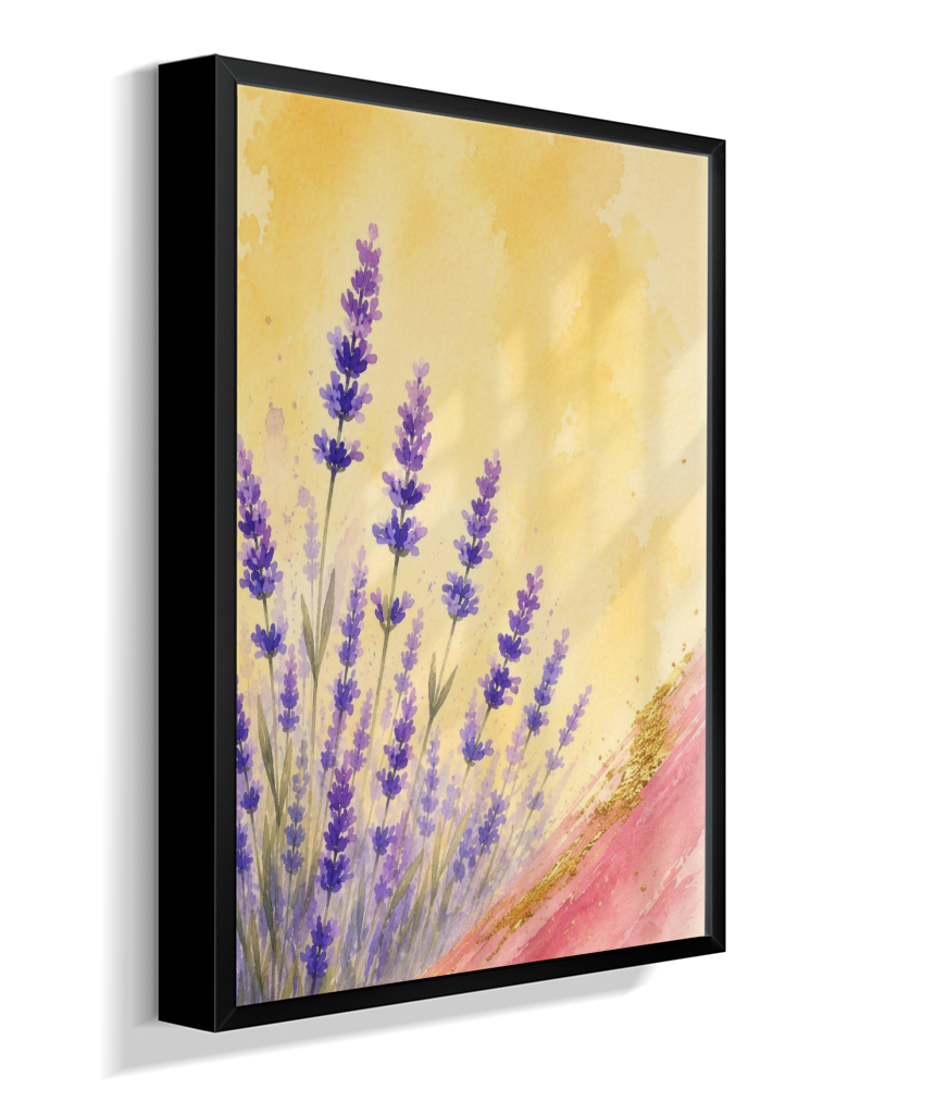 Quadro Decorativo Lavanda em Aquarela