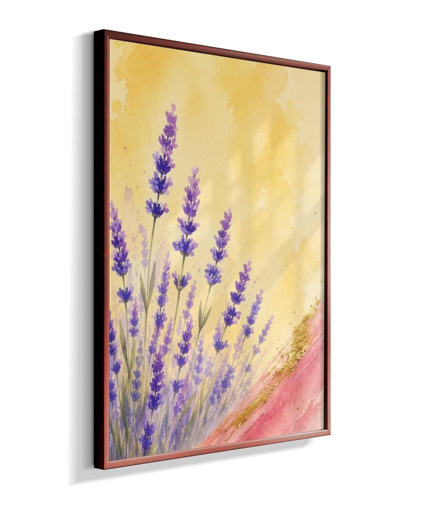 Quadro Decorativo Lavanda em Aquarela