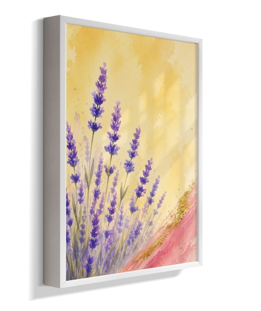 Quadro Decorativo Lavanda em Aquarela